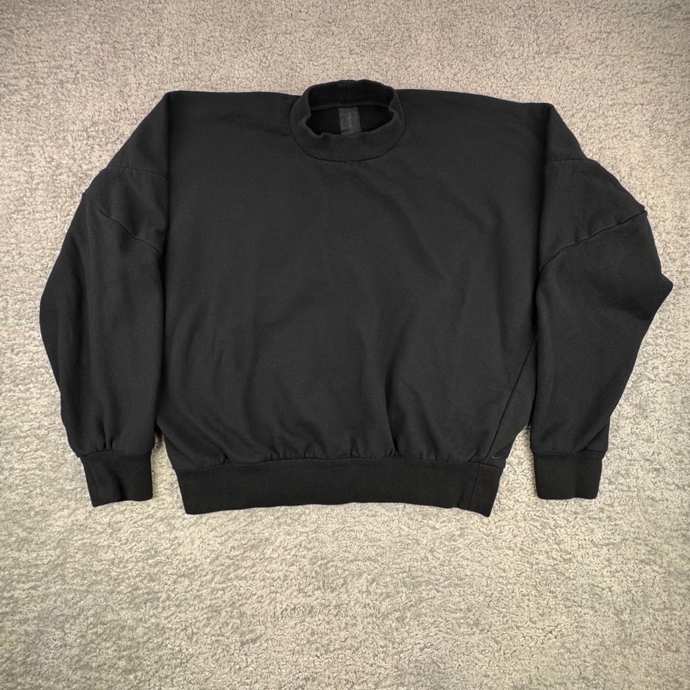 Nike ESC Black Mock Neck Oversized‎ Sweatshirt Pullover Medium Made in Italy